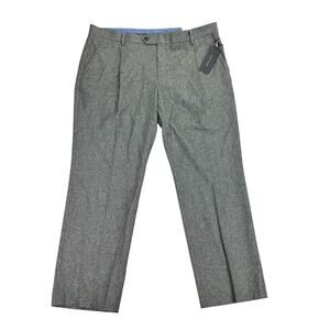 Tommy Hilfiger Mens Relaxed Modern Fit Tweed Pleated Suit Pants Gray 38x30